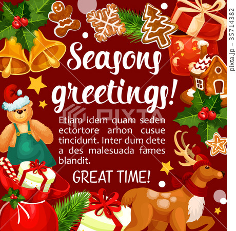 Christmas winter holiday season vector greetings Christmas winter holiday season vector greetings 35714382