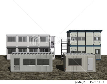 プレハブイメージ(工事、仮設住宅など) 35715154