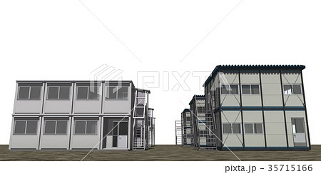 プレハブイメージ(工事、仮設住宅など) 35715166