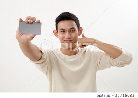 man hold business card man hold business card 35716033