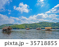 Bamboo raft , Lakeside raft houses  , Thailand 35718855