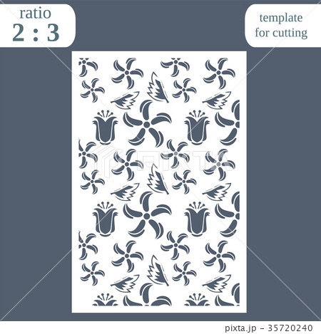 Laser cut wedding card template 35720240