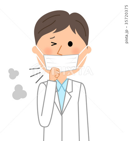 白衣の男性　体調不良 35720375