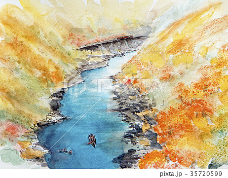 保津峡下りのスケッチ 保津峡下りのスケッチ 35720599