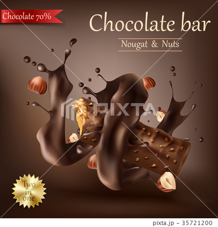 Sweet chocolate bar with spiral melted chocolate Sweet chocolate bar with spiral melted chocolate 35721200