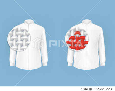 Set of vector illustrations of white shirts with 35721223