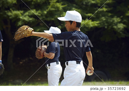 少年野球 投球の練習をする男の子 ポートレート 少年野球 投球の練習をする男の子 ポートレート 35723692