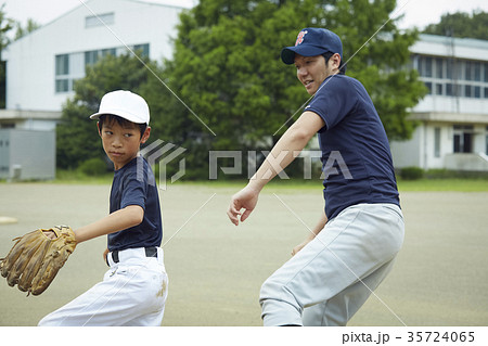 少年野球 投球の練習をする男の子 ポートレート 少年野球 投球の練習をする男の子 ポートレート 35724065