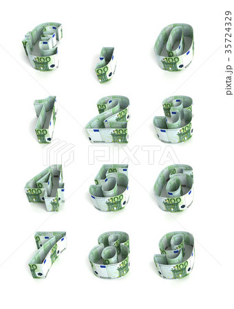 ユーロ紙幣で作られた数字 35724329