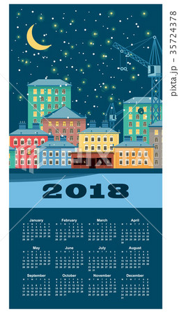 2018 winter city calendar 35724378