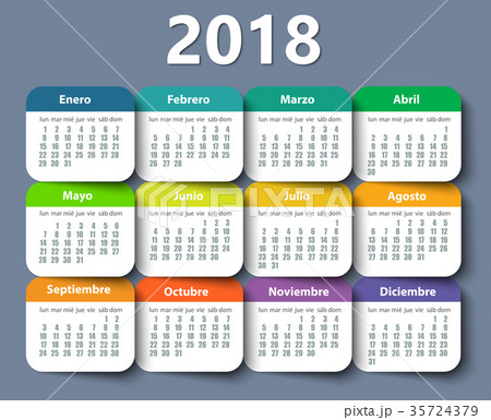 Calendar 2018 year vector design template in 35724379