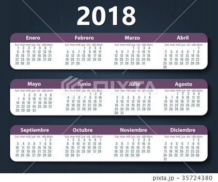 Calendar 2018 year vector design template in Calendar 2018 year vector design template in 35724380