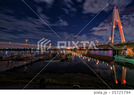 【東京夜景】大師橋 リフレクション 【東京夜景】大師橋 リフレクション 35725794
