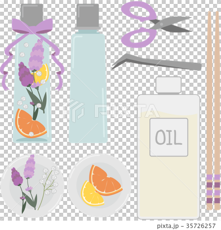 Herbarium illustration set (square bottle production kit-purple) 35726257