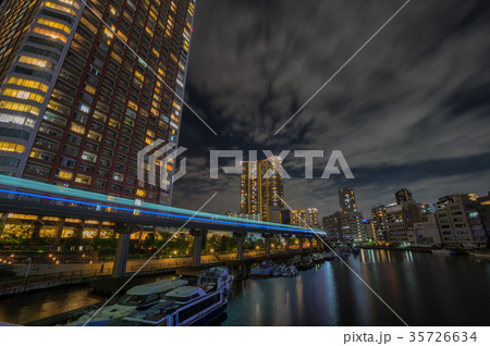 【東京夜景】高浜運河　タワーマンション　モノレール 35726634