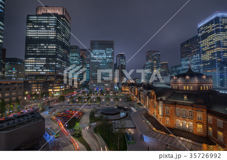 【東京夜景】丸の内　東京駅　東京駅舎　丸ビル 35726992