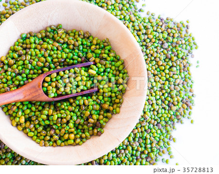 Mung beans on white background. Mung beans on white background. 35728813