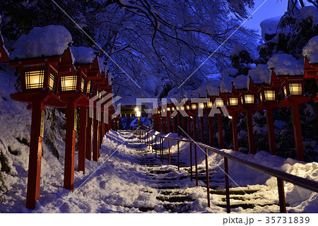 京都雪景色の写真素材