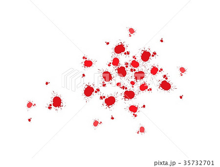 Abstract Red Ink Blots on White Background 35732701