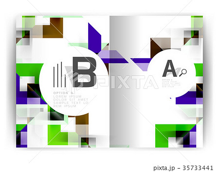 Geometric a4 annual report cover print template Geometric a4 annual report cover print template 35733441