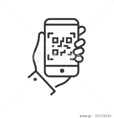 Qr Code Scanner Line Design Single Isolated Iconのイラスト素材