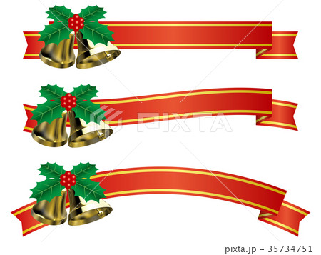 クリスマスベルのリボン飾り 35734751