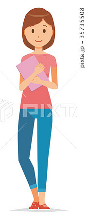 半袖の服を着たママのイラスト 半袖の服を着たママのイラスト 35735508
