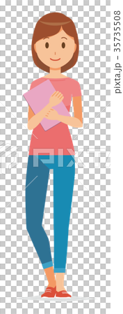 半袖の服を着たママのイラスト 半袖の服を着たママのイラスト 35735508