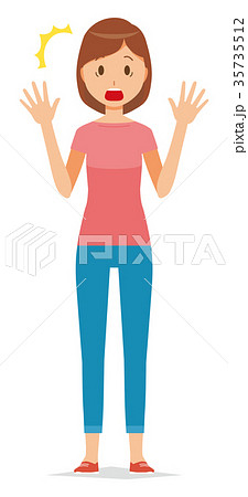 半袖の服を着たママのイラスト 35735512