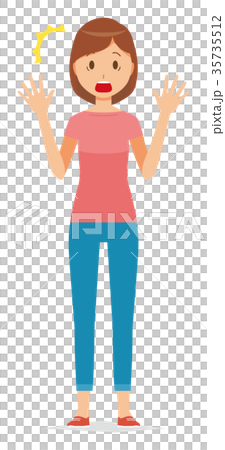 半袖の服を着たママのイラスト 35735512