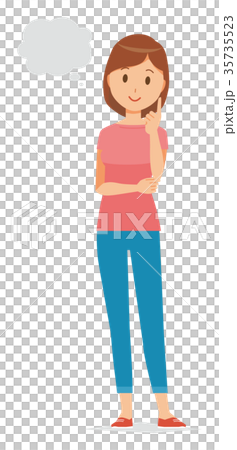 Illustration of mom dressed in short sleeved clothes 35735523