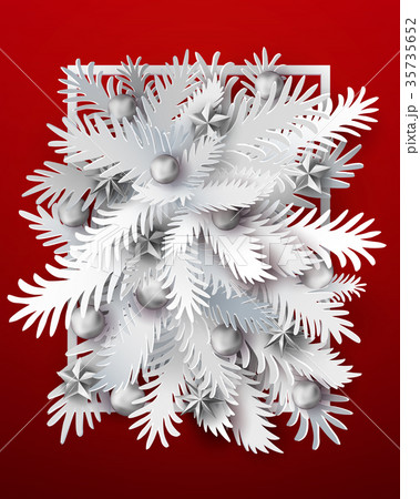 Christmas tree branches banner 35735652