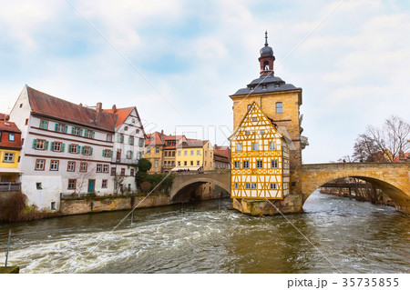 Obere bridge and Altes Rathaus in Bamberg, Germany 35735855