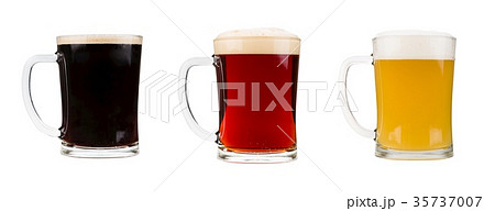 Realistic beer glasses isolated on white 35737007