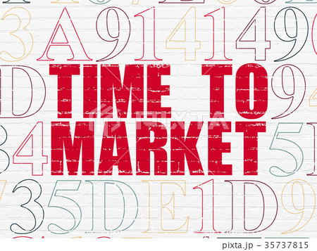 Timeline concept: Time to Market on wall Timeline concept: Time to Market on wall 35737815