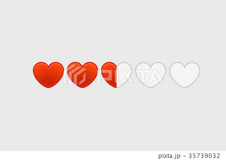 Rating template. Red hearts rating vector layout Rating template. Red hearts rating vector layout 35739032