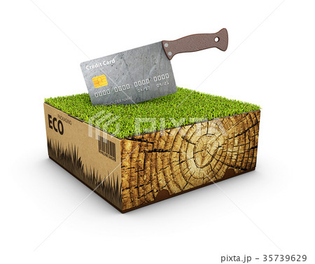 eco cardboard box with wood sign grass and machete 35739629