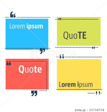 Colored quote speech bubble template 35739758
