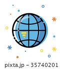 Line art flat Style illustration. Global 35740201