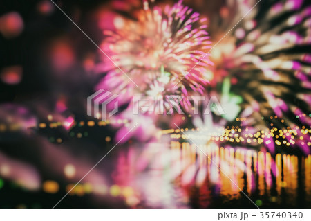 Colorful bright fireworks, salute of various Colorful bright fireworks, salute of various 35740340