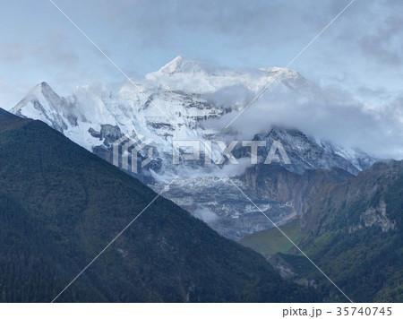 Annapurna 2 in morning soft light 35740745