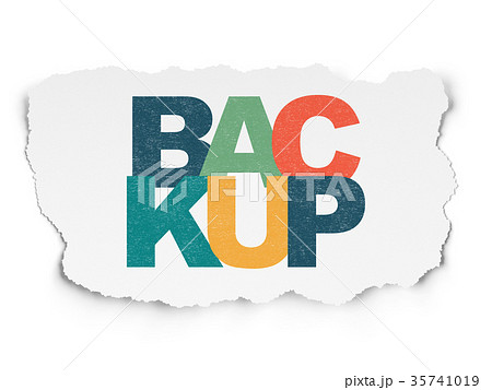 Database concept: Backup on Torn Paper background Database concept: Backup on Torn Paper background 35741019