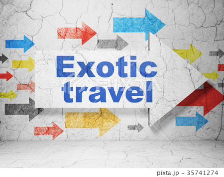Vacation concept: arrow with Exotic Travel on 35741274