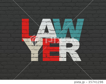 Law concept: Lawyer on wall background Law concept: Lawyer on wall background 35741296