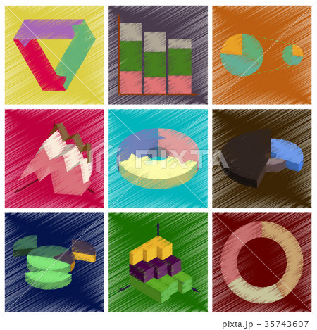 assembly flat shading style icons Economic graphs 35743607
