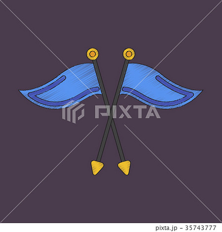 flat shading style icon Golf flagsのイラスト素材 [35743777] - PIXTA