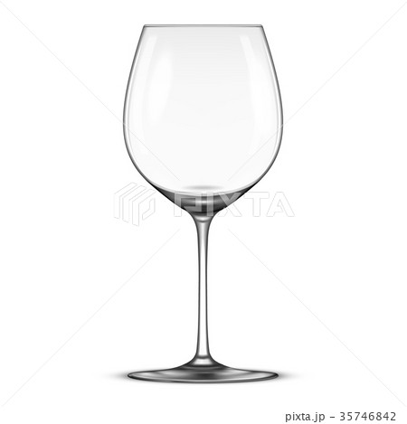 Vector Realistic Empty Wine Glass Icon Isolated Onのイラスト素材