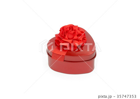 Red heart gift box, heart shape box, isolated Red heart gift box, heart shape box, isolated 35747353
