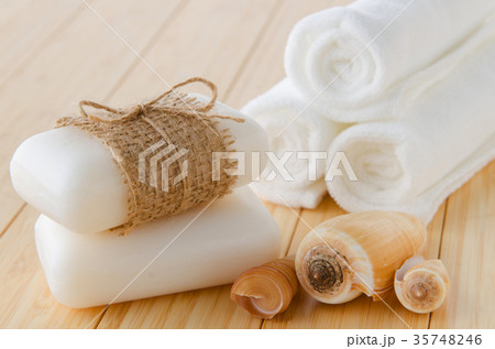 Healthy lifestyle concept with aromatic soaps Healthy lifestyle concept with aromatic soaps 35748246