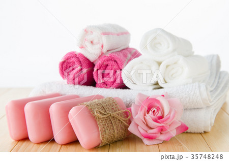 Healthy lifestyle concept with aromatic soaps Healthy lifestyle concept with aromatic soaps 35748248